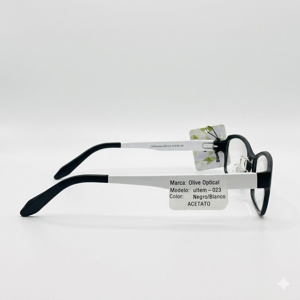 Armazón Oftálmico Olive Optical ultem-023 Negro/Blanco