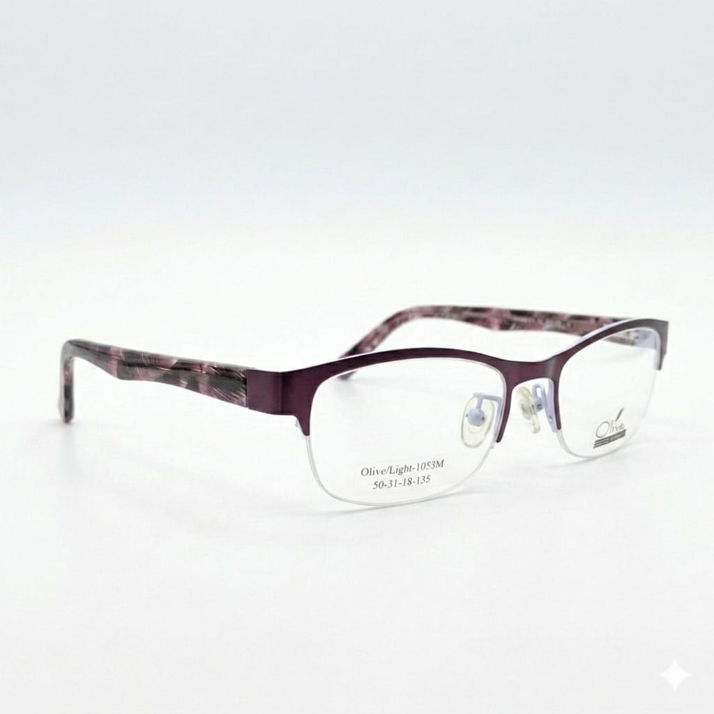 Armazón Oftálmico Olive People Light-1053M Vino/Rosa/Estampado
