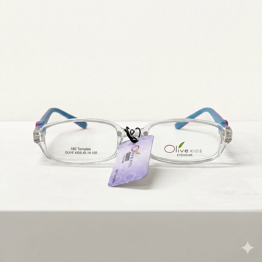 [AOLSKI7PAZTE] Armazón Oftálmico/Kids Olive Kids Kids-1517P Azul/Estampado/Transparente